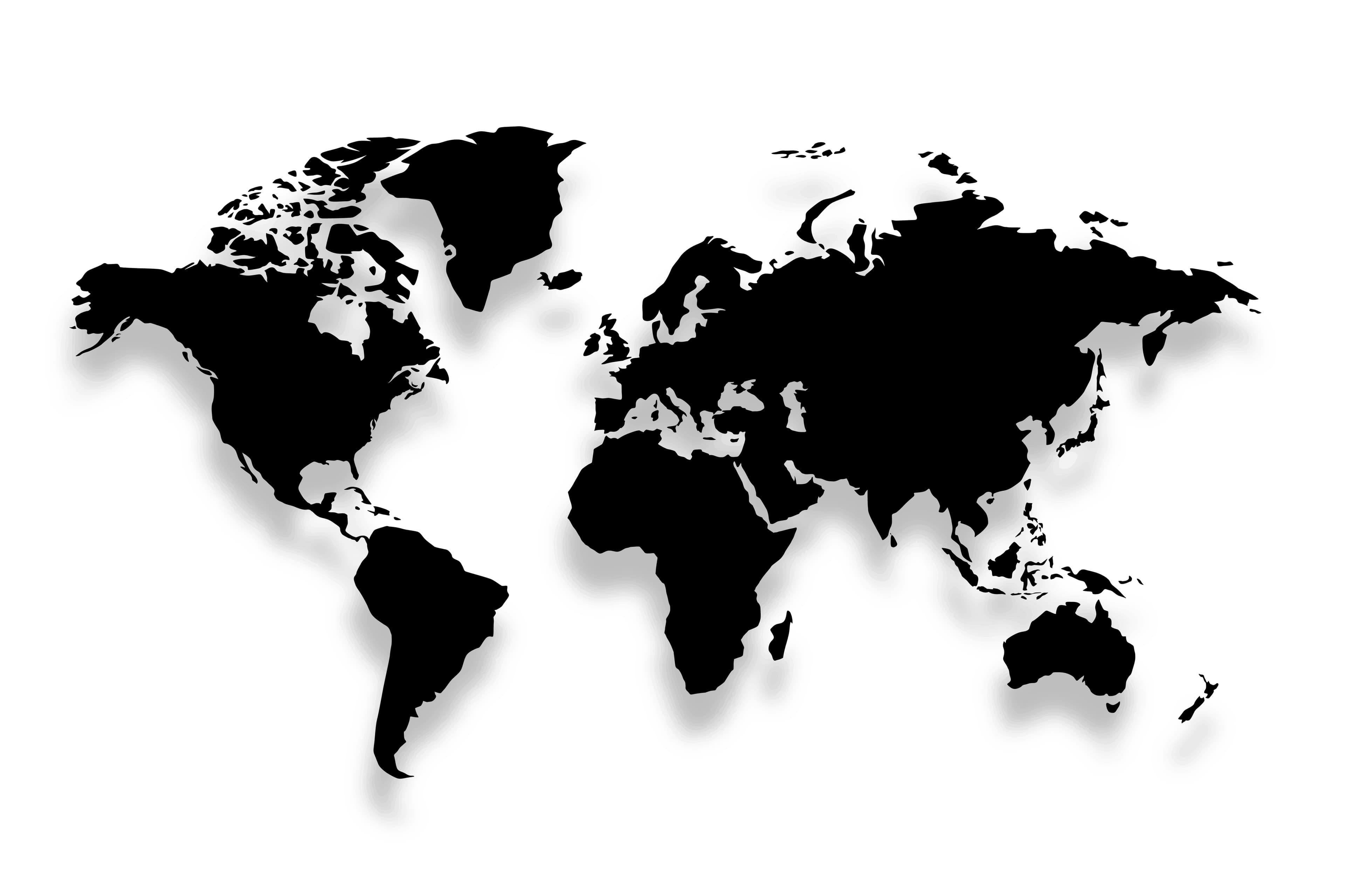 World map with client locations